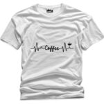 Coffee Love Coffee Design Printed Polyester T-Shirt - Premium Quality in Classic White