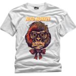 Nerd Monkey Printed Polyester T-Shirt - Premium Quality in Classic White