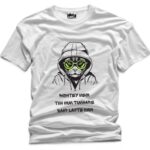 Rishte Me To Hum Tumhare Baap Lagte Hain Cat Design Printed Polyester T-Shirt - Premium Quality in Classic White
